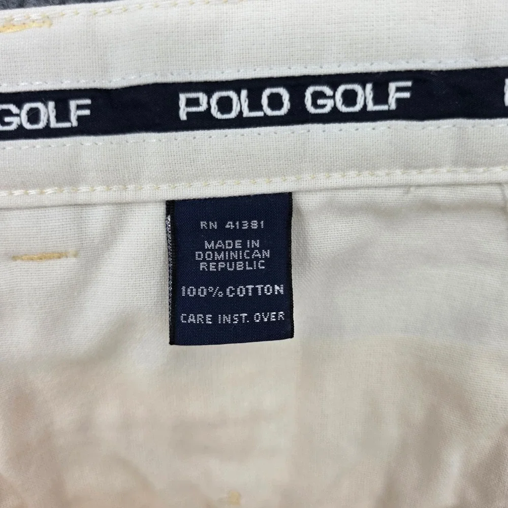 Polo Golf Ralph Lauren Mens 31 Pleated Shorts Pale Yellow Cotton Twill Classic